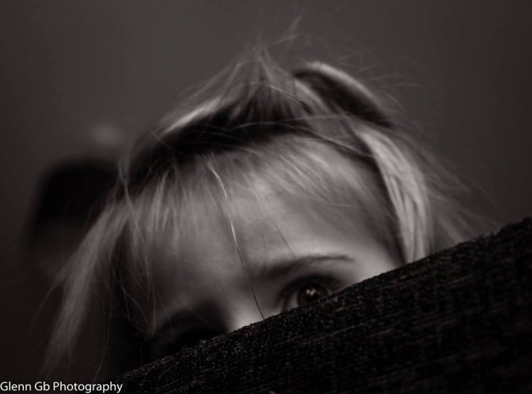 Close up of a young girl's face. 