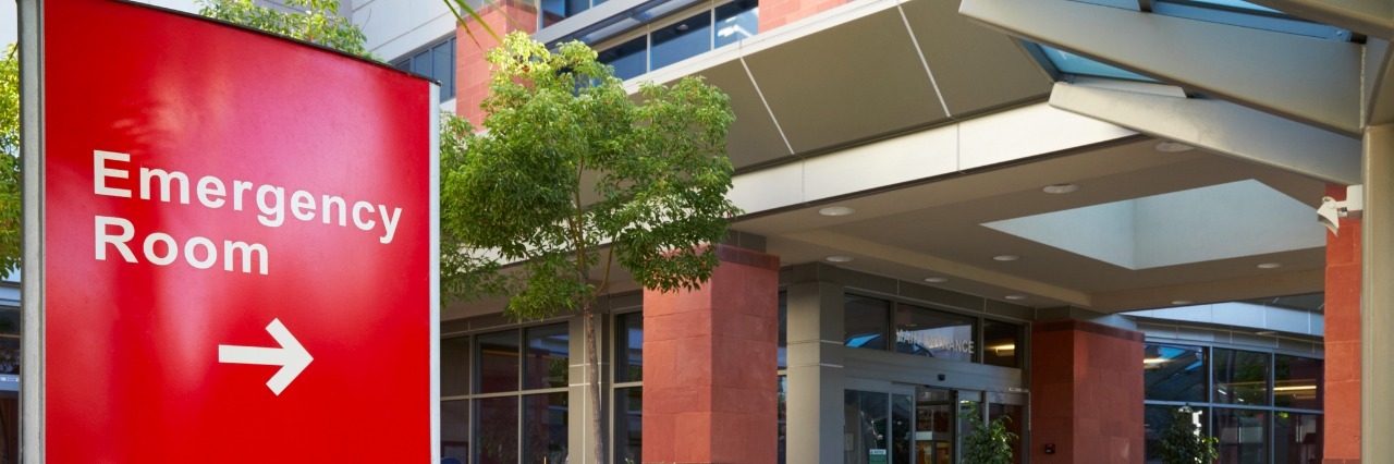 I Am Autistic and Was Abused as an Emergency Room Patient Main Entrance Of Modern Hospital Building With Signs