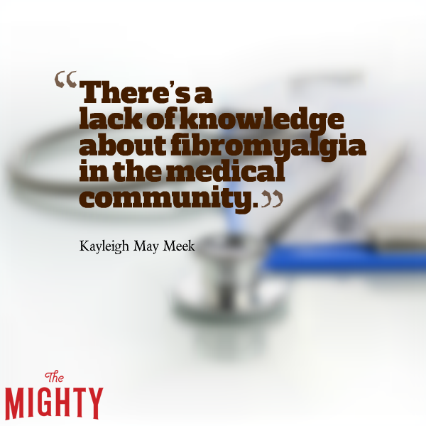 Blurred photo of stethoscope with the text: "There is a lack of knowledge about fibromyalgia in the medical community."
