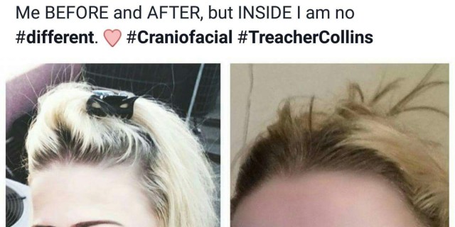 split screen of woman on the left with makeup and on the right without