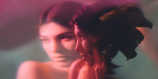 6 Myths About Schizophrenia I Want to See Busted Fantasy portrait. Feminine elegance. Sensual woman face blur silhouette in neon red light double exposure noise effect. Mindfulness tranquility. Dreamlike contemplation.