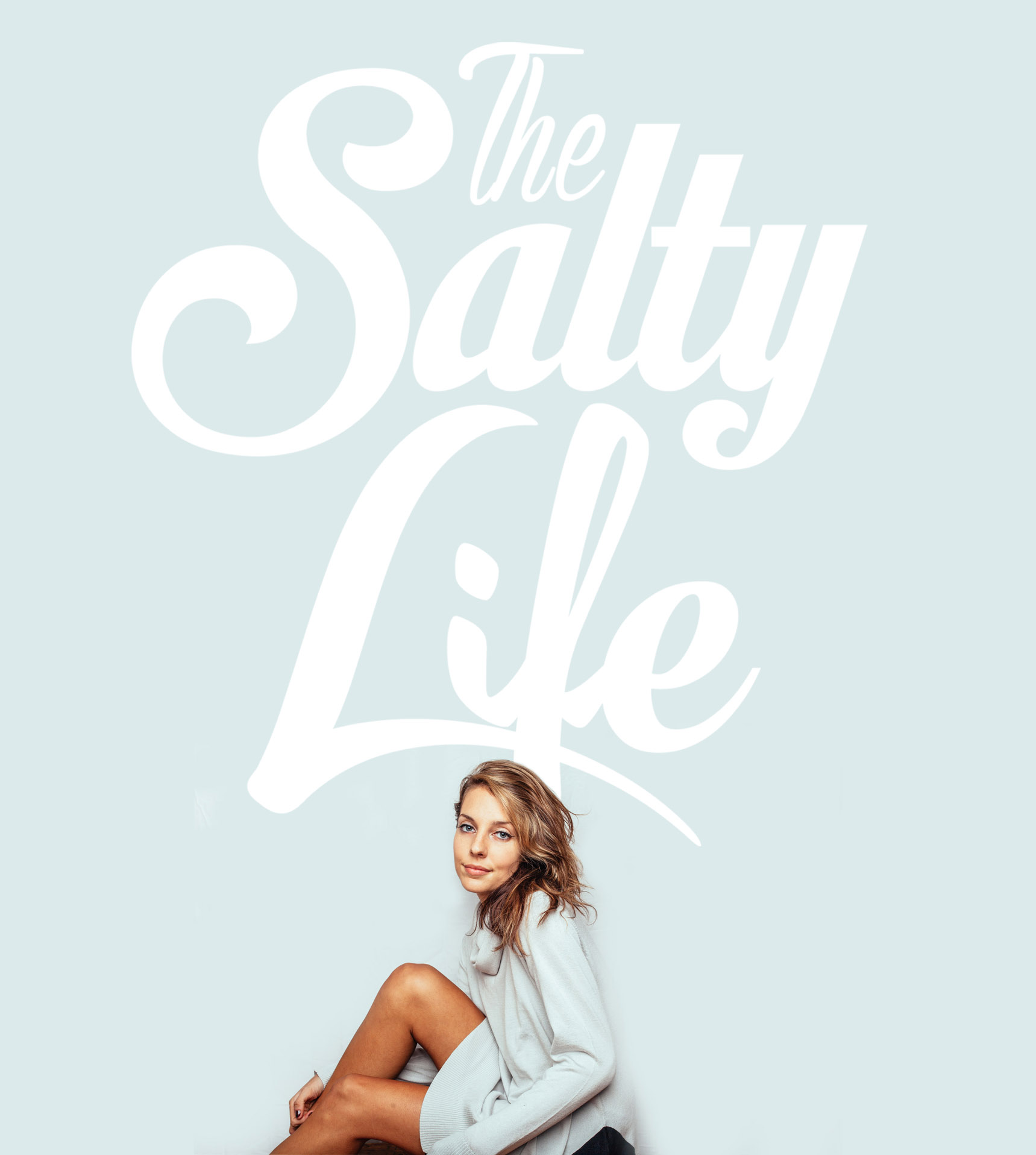 magazine cover that reads "the salty life" with woman sitting