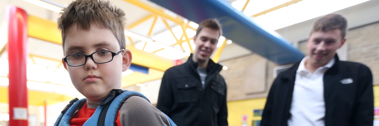 Nesel Pack: Backpack for Kids With Autism little boy wearing nesel backpack