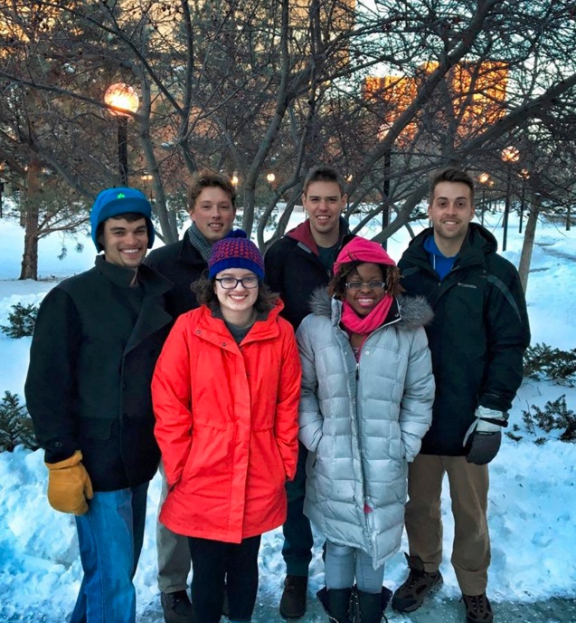 nesel team standing in snow