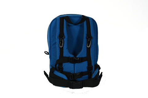 front view of backpack showing multiple straps