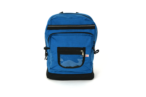 backview of backpack showing personalization window