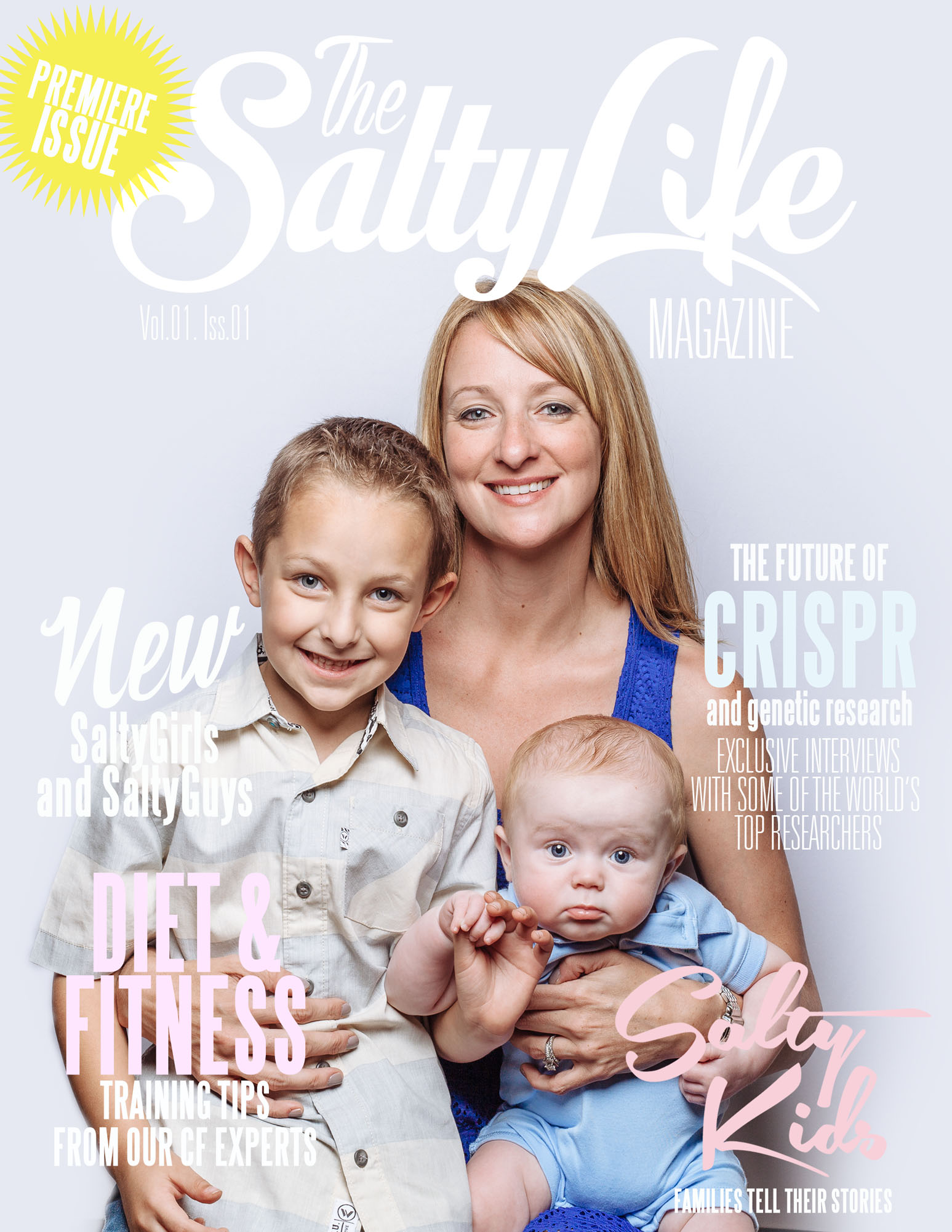 salty life cover featuring mom with little boy and baby 