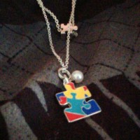 necklace with autism puzzle piece
