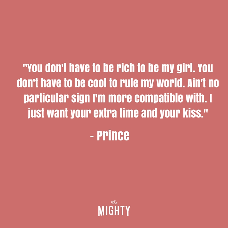 meme that says you don't have to be rich to be my girl, you don't have to be cool to rule my world, ain't no particular sign i'm more compatible with, i just want your extra time and your kiss