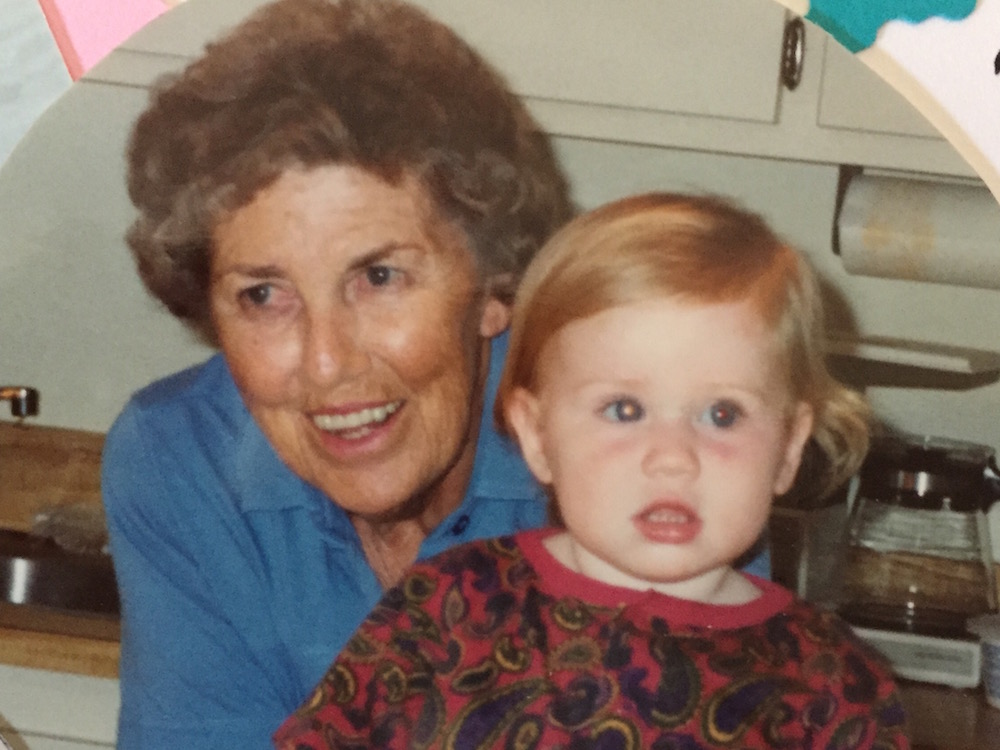 nana with megan as a baby