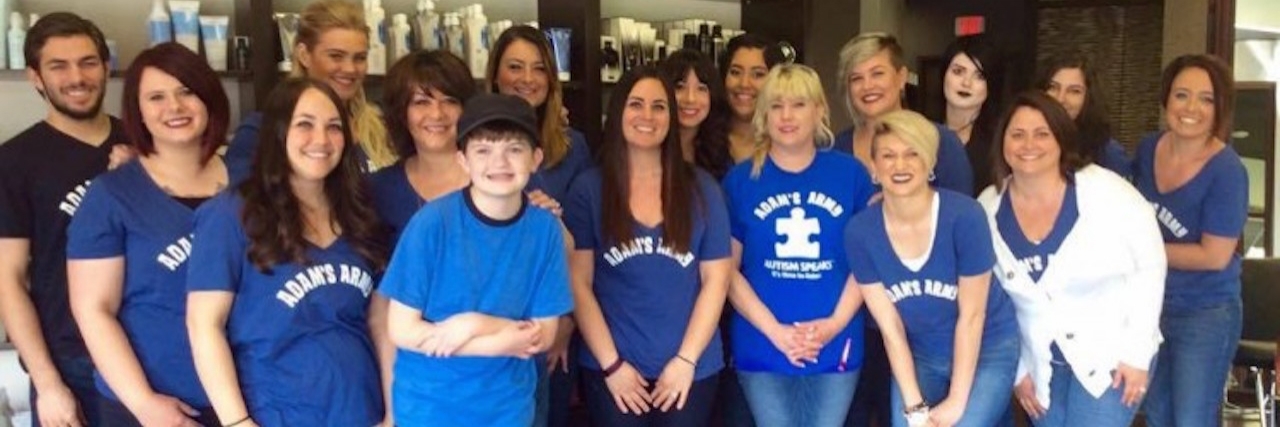 A hair salon honored Kimberly Ketcham’s son, Adam, and individuals like him by raising money to support autism research.