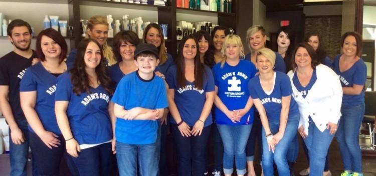 A hair salon honored Kimberly Ketcham's son, Adam, and individuals like him by raising money to support autism research.