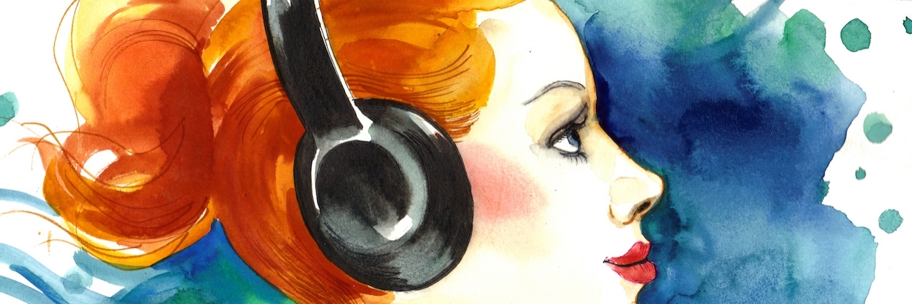 woman listening to music