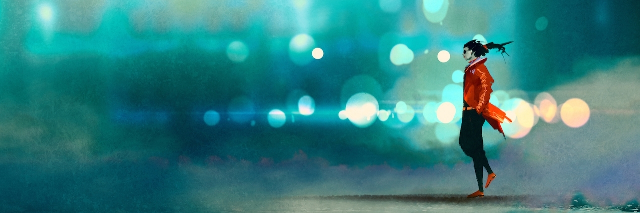 Feeling Like You're Not 'Sick Enough' to Get Mental Health Treatment man walking at night in the city,