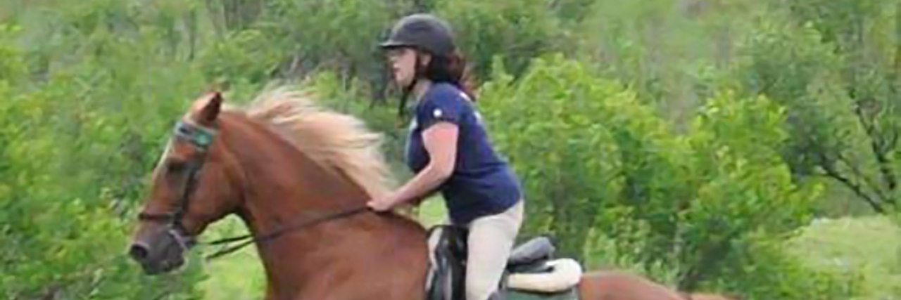 Extreme Sports and Ehlers-Danlos Syndrome Amanda riding her horse.
