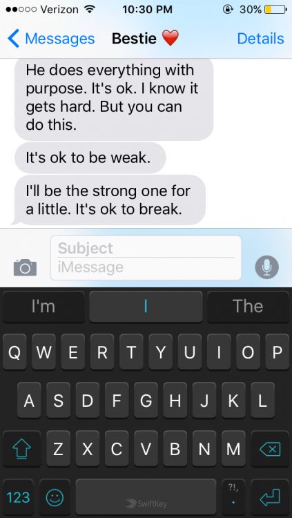 text messages on iPhone about being strong