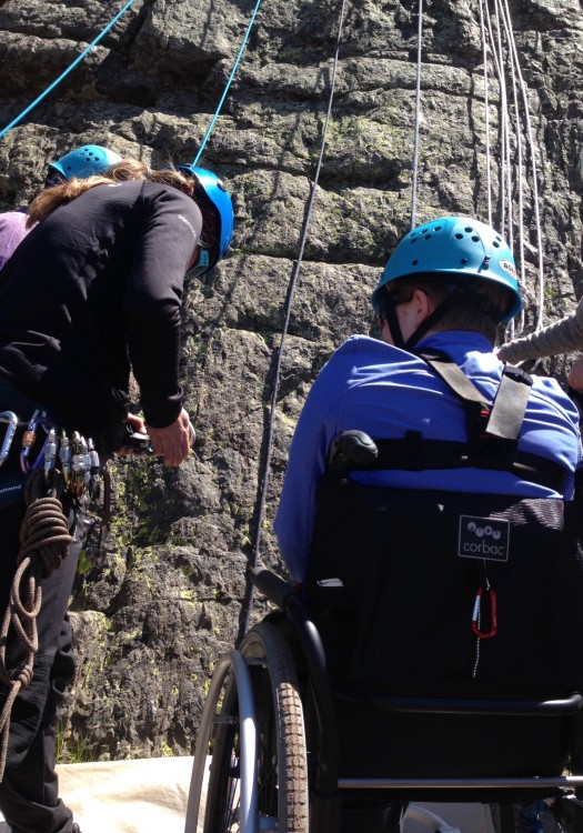 Getting ready to go rock climbing.