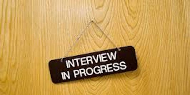 sign that says interview in progress