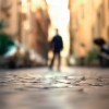 blurry man in the street