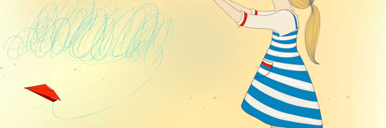 When Anxiety Gets Better: What to Know cartoon girl with paper airplane