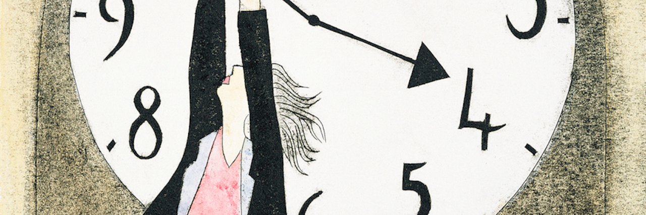 Getting a Late Borderline Personality Diagnosis woman on a clock