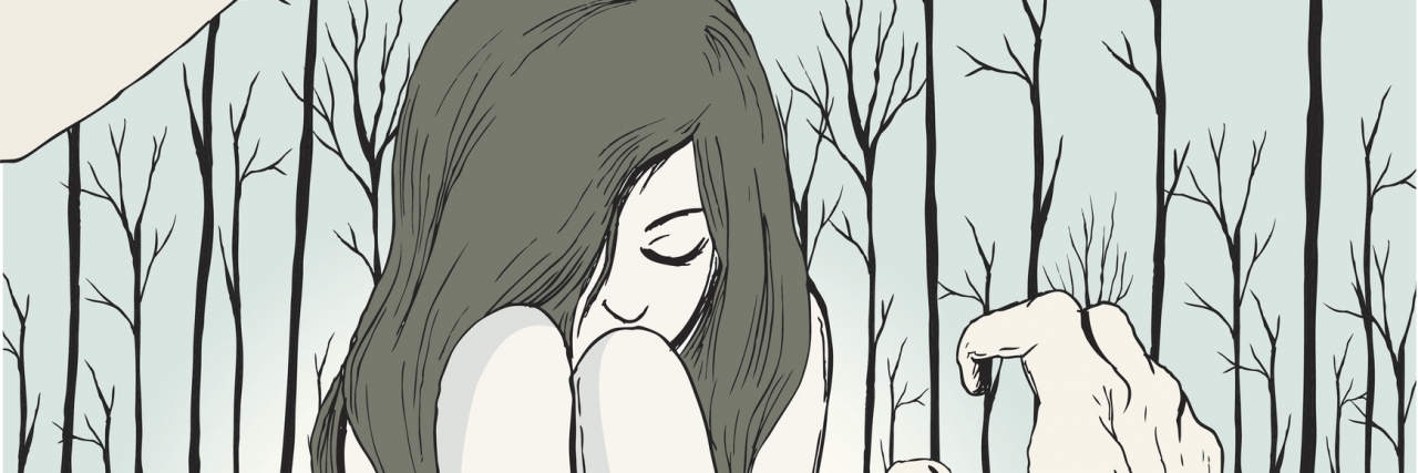 Dealing With Anxiety and Fear Controlling My Daily Thoughts Original illustration of young girl trying to hide from aggressive hands.