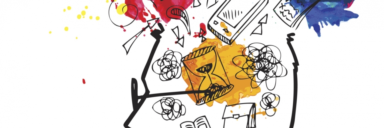 Chronic Illness and Feeling Selfish: It's OK Man head full of confused thoughts