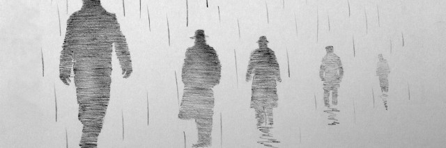 What the Sadness of Depression Really Feels Like four men receding into the distance