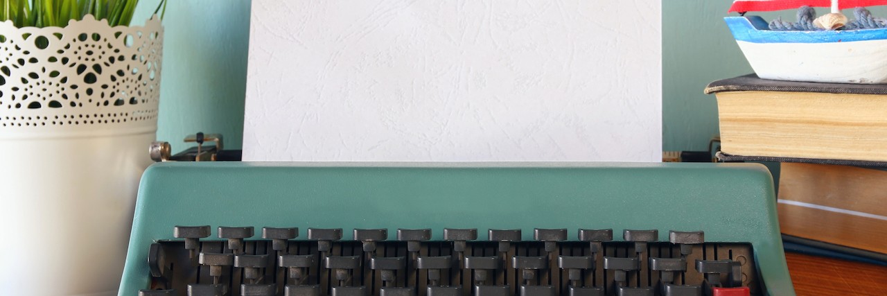 Learning Not to Judge Yourself When Living With Chronic Illness vintage typewriter with phrase: START YOUR STORY