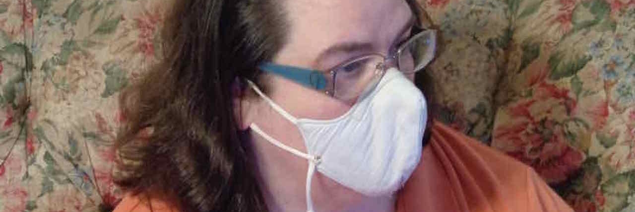 Things to Know About Multiple Chemical Sensitivity Debbie wearing a mask over her nose and mouth