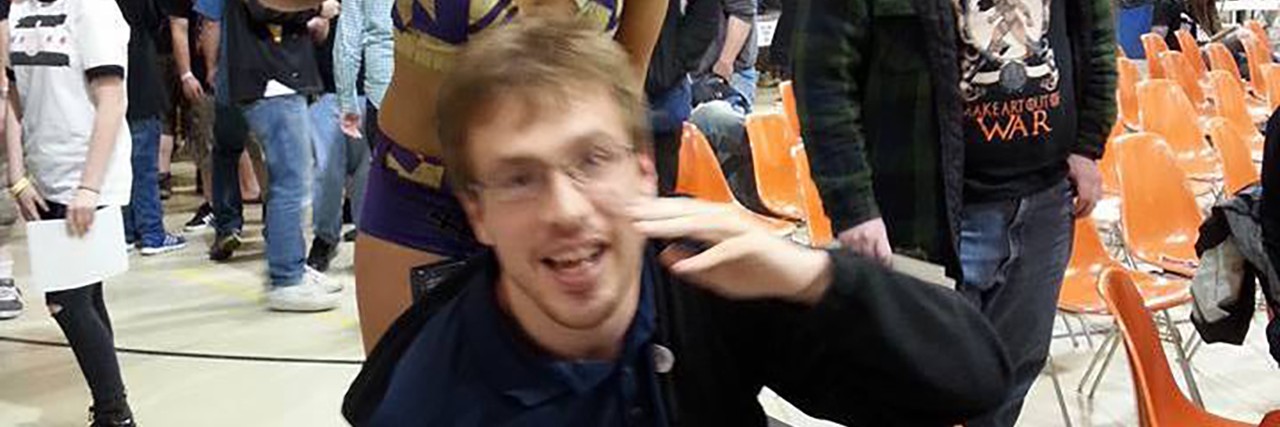 Becoming a Professional Wrestler With Cerebral Palsy Justin with wrestler Heidi Lovelace.