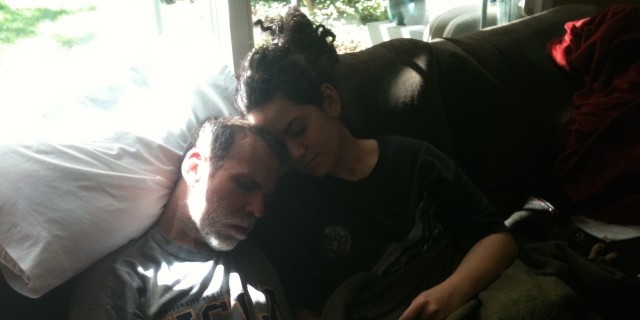 The Lesson You've Taught Me, Daddy, as You Fight Parkinson's Disease and Dementia maddie petersil and her dad on a couch