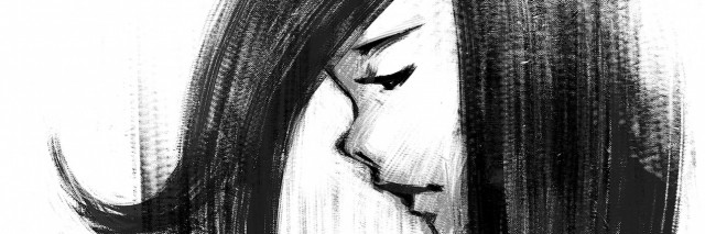 sketch of sad girl