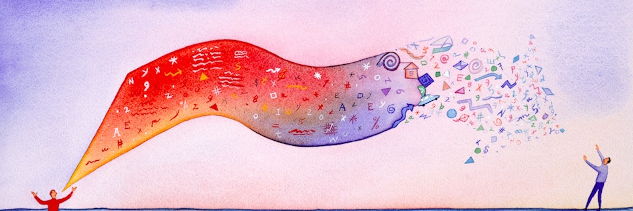 Loving Someone With a Mental Illness: Words are Important drawing of man speaking