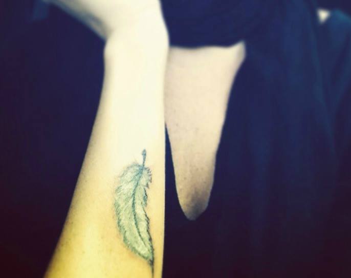 Tattoo of a feather