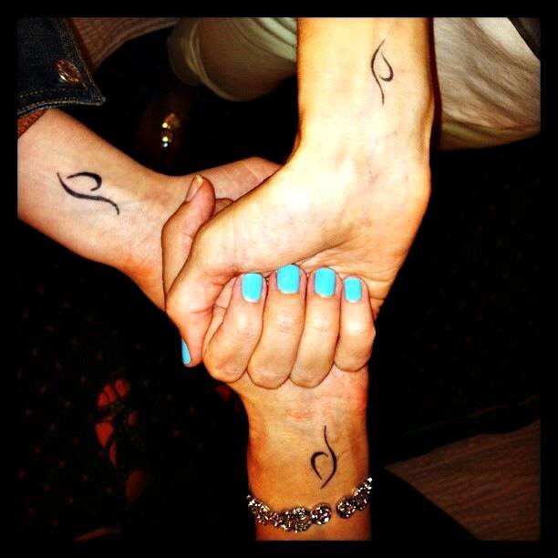three girls with eating disorder recovery symbol tattoos 