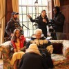 Actors and crew members filming "The Fortunate Mr. Spencer."