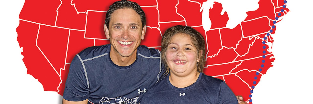 Running a Marathon Each Day for Sturge-Weber Syndrome Research Al DeCesaris and niece Jenna Heck