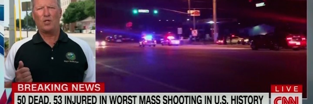 Screenshot of CNN during the Orlando shooting