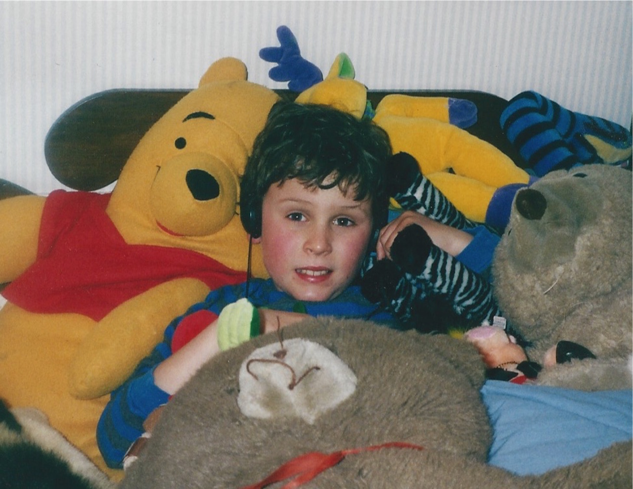 dan with stuffed animals