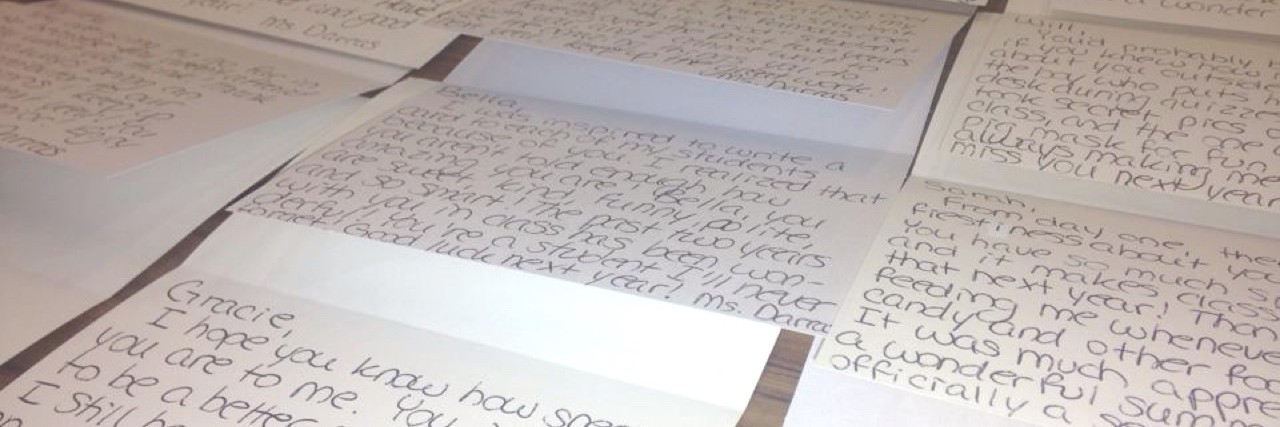 Colorado Teacher Writes 100 Letters After Student Attempts Suicide notes on desk