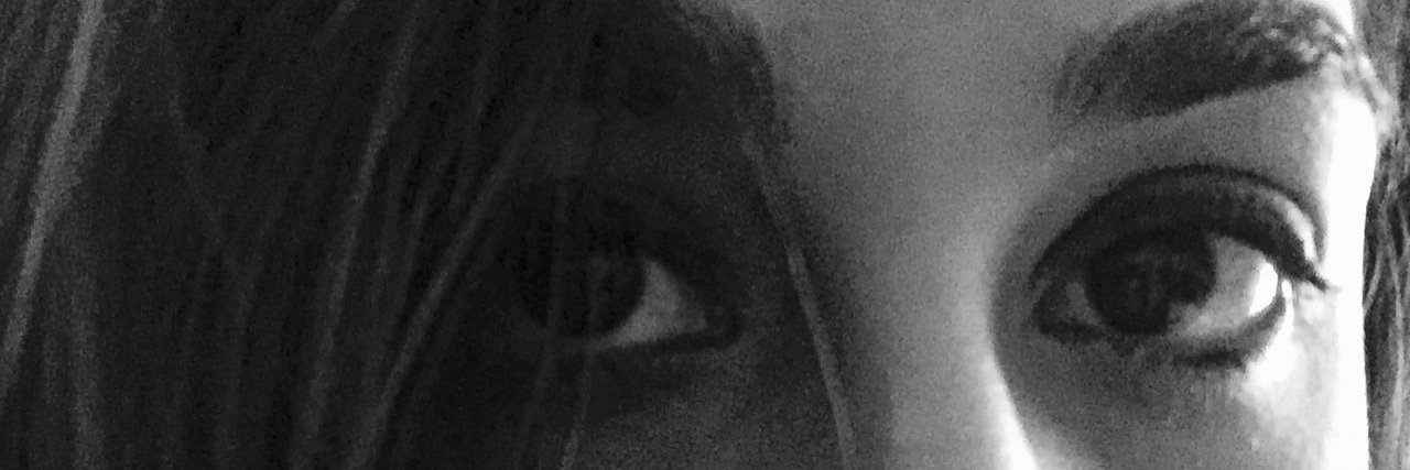 black and white photo of eyes