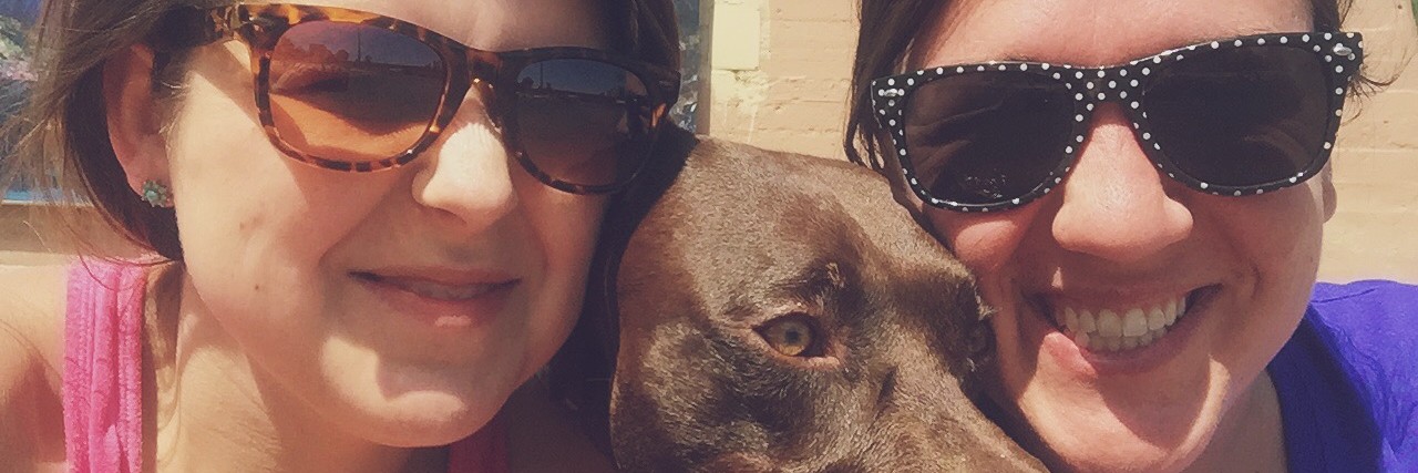 What It's Like Being Friends With Someone With Chronic Illness two women friends and a brown dog