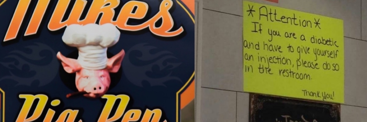 Mike's Pig Pen Watertown Posts Sign Outraging Diabetics Mike's Pig Pen Sign
