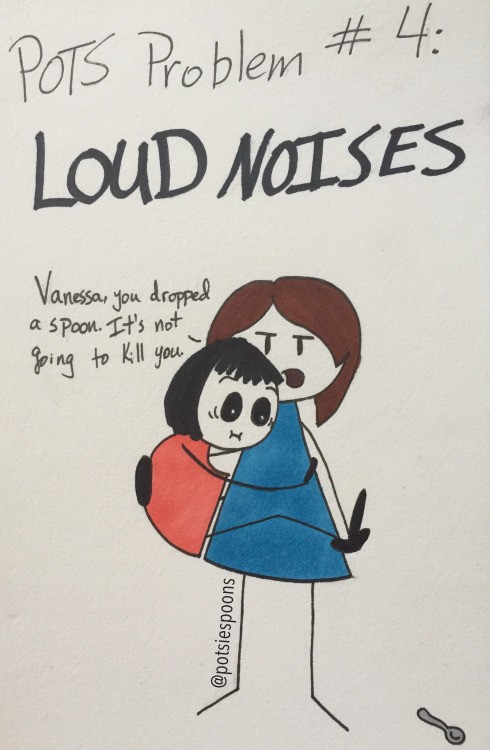 Comic showing a girl reacting to loud noise