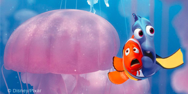 Image from Finding Dory: Dory and Nemo hugging each other