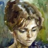 Watercolour woman portrait