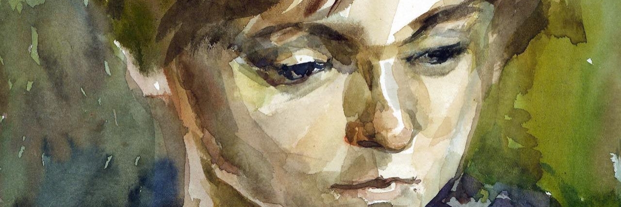 Letter for People Who Can't Stop Thinking About Suicide Watercolour woman portrait