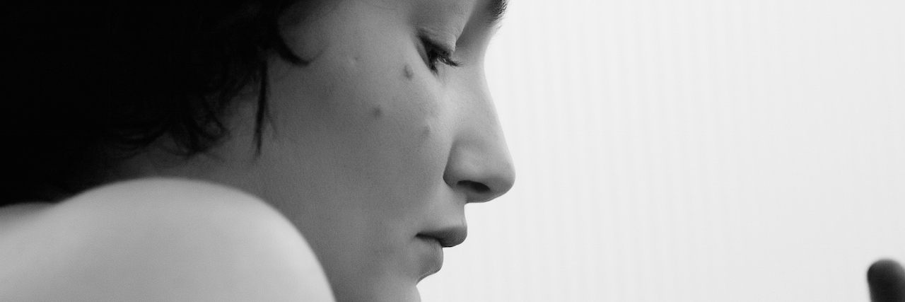 The Difference Between Wanting to Die and Wanting the Pain to Stop black and white portrait of a woman