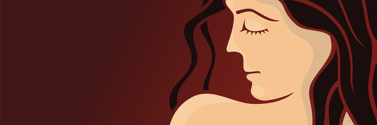 Missing Your Eating Disorder drawing of a woman looking over her sholder